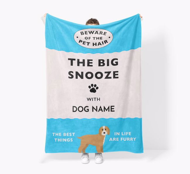 'The Big Snooze' - Personalised Sherpa Fleece Blanket with {breedFullName} Yappicon